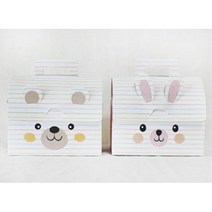 동물 입체종이상자 손잡이선물포장 2p 1주년선물, 곰, 기본선택