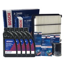 올란도 U200 1.6 디젤 ACDelco 합성유 엔진오일 5W30(5L) + 보쉬 오일필터(O0109)+에어필터(A2450) 세트