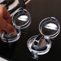 달자샵 주방 가스레인지 레버손잡이 안전마개 보호 커버 2P세트 사고방지 다용도 오븐 스위치 덮개, 투명-1세트(2P)