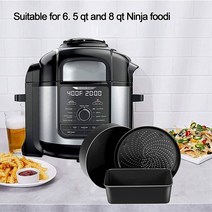 식기세척기 6인용 에어 프라이어 액세서리 6. 5 QT 및 8 Ninja Foodi 베이킹 키트 논 스틱 코팅 식기 세척기 사용 가능