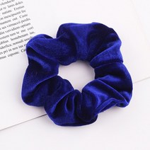 패션 여자 벨벳 머리 Scrunchies 솔리드 컬러 스트레치 탄성 헤어 넥클래식 고무 밴드 포니 테일 넥로프, 06 Royal Blue