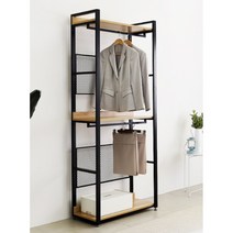 시스템 철제 3단 드레스 헹거장(80cm) 선반 가성비 24평 고급 ㄷ자빌라, 3단800_LPM_월넛