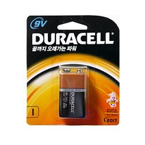 듀라셀 사각건전지9V(1알) 알카라인건전지 6LR61건전지 배터리 장난감전지 망간건전지 알카라인건전지, 본상품