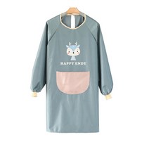 호쿠호니 입는앞치마 보육교사 요양보호사 어린이집교사 애견미용 긴팔, 그레이블루(a), 1개