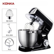 콘카 자동 반죽기 스탠드 믹서 전동 거품기 휘핑기 가정용 제빵 베이킹 크림 Konka, [7.5L+1500W]블랙 머신