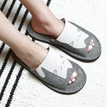 MJ트레이딩 캣츠 쿠션 거실화 실내화 슬리퍼 실내슬리퍼, 그레이, 1개