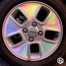 휠 홀로그램 스티커 차량용 자동차, 레이 / 14인치, 1개