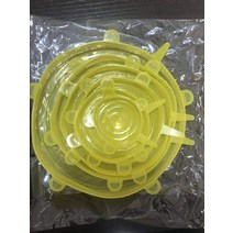 동파방지커버 실리콘 스트레치 뚜껑 재사용 가능한 밀폐 식품 랩 커버 신선한 밀봉 보울 신축성 튼튼한 보관, [03] Yellow 6Pcs