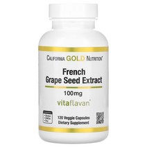 캘리포니아 골드 뉴트리션 프랑스산 포도씨 추출물 French Grape Seed Extract VitaFlavan 100mg 베지 캡슐 120정, 1개