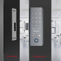 양문형 유리문 도어락 터치 강화유리 tuya app smart 지문 카드 암호 nfc 자동 잠금 with key for home office frameless frame 도어, 유형 g
