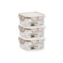 락앤락 비스프리 밀폐용기 정사각 420ml LBF850 X3개, 단일속성