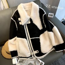 모피코트 긴팔 바이크 오토바이 숏 코트 및 재킷 여성용 양털 잔디 모피 안감 패션