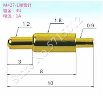 1Pcs 스프링로드 포고 핀 신호 접촉 프로브 환경 보호 금도금 황동 바늘 배터리 커넥터, M427-1