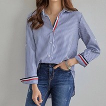 쪼꼬마미 톰 줄지 배색 스트라이프 남방 셔츠