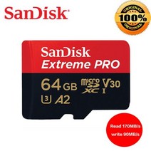 기존 SanDisk Extreme Pro 1 테라바이트 마이크로 SD 512GB 최대 170 메가바이트/초 256GB A2 V30 U3 400GB, 02 64GB 170M-1pcs