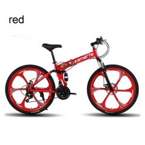 MTB 산악 자전거 산악자전거 입문용 가성비 변속 접이식 소프트 테일 성인용 충격 흡수 학생 오프로드, red+26+24