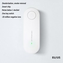 제연기 담배 연기 냄공기 청정기 실내 흡연기 휴대용 DONIRT휴대용 음이온 공기 이오나이저 클리너 먼지 제거기 화장실 탈취제, White, CHINA, 미국