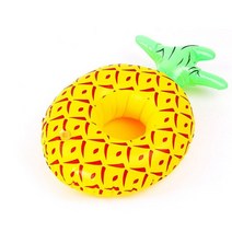 에어 미끄럼틀 컵용 에어 매트리스 플라밍고 음료 홀더 풀 플로트 바 받침 부양 장치 핑크 장난감, 04 pineapple