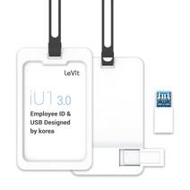 레빗 IU1 사원증 USB3.0 메모리 카드홀더 다크그레이, 128GB