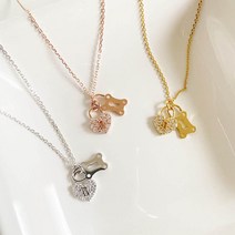 14k 로즈골드 실버 골드 럭키 하트 큐빅 펜던트 목걸이