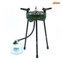 JERA 강염 캠핑 버너 5구 고화력 메인스토브 등산 백패킹 낚시 가스 호스 버너, 03.메인스토브 카키 한정판(다리포함)