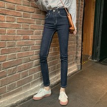 [당일배송] 하이드 하이웨이스트 진청 스판 스키니 데님 청바지