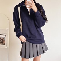 제이에프앤씨 반집업 아노락 루즈핏 니트 집업 남녀공용