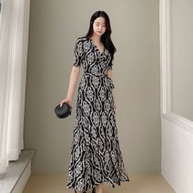 러블리아미에 / 아미에 /페이즐리 스판 랩 롱 원피스 2color