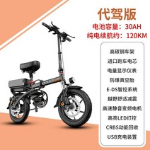 배달용전기자전거 접이식 장거리용 전동, 블랙, 주행거리 120km [배터리 30AH]