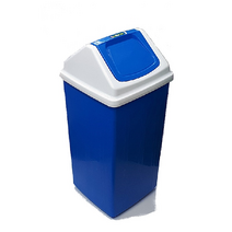 플라스틱 파란 사각 종량제 휴지통 50리터 분리수거 다용도 쓰레기통 학교 업소, 뚜껑없이