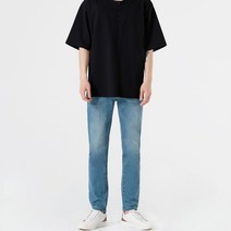 남성 빅 스판 블루진 데님 일자 청바지 데일리 대학생룩 나들이룩 20대