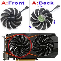 어항냉각기 해수 냉각팬 기가바이트 GTX 1050 1060 1070 960 RX 470 480 570 580 그래픽 카드 쿨러 팬 T129215SU PLD09210S12HH 4 핀, Fan - A