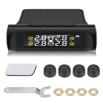 타이어공기압측정기 자동차 TPMS 센서 타이어 압력 모니터링 시스템 자동 보안 알람 세트 디지털 LCD 진단 도구 차량 액세서리, Black