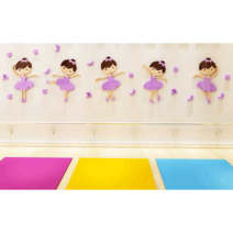 댄스 교습소 발레 무용 학원 체육관 벽 데코 스티커, 모델 3018B 핑크블랙 M