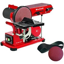 Einhell 스탠드 밴드 디스크 샌더 TC-US 400(375W 1 450rpm 속도 알루미늄 지지대 크로스 스톱 샌딩 벨트 및 디스크 샌딩 페이퍼 포함)-30108, TC-US 400