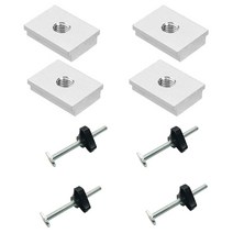 12 PCS T-Slot T-TRACK 클램프 DIY 목공 도구 T 스크류 및 M8 플라스틱 핸들 M8 T- 트랙 슬라이딩 너트 슬롯 너트, 보여진 바와 같이, 하나