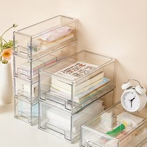 스퀘어상점 적층형 수납정리함 적층형 투명정리함 펜트리 수납함 팬트리 수납 ort 책바구니 장난감 아크릴 책장, L