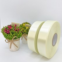 포장 리본 끈 제이제이리본 고밀도주자 45M 2롤 76칼라 (3mm 5mm), 5mm, 크림