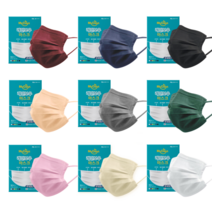 마이데이즈 MB필터 레인보우 국산 일회용 컬러덴탈마스크 중형 대형(일반형) 특대형 색상 컬러, 옐로우(아이보리), 일반형(L), 30매(일괄포장)-옐로우BOX, 1개, 50개