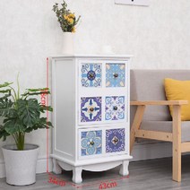 북유럽수납장 코너 서랍장 모던 수납 사이드 다용도 폭좁은 속옷서랍 예쁜 4단 5단 원목, 화이트 43X34X78CM