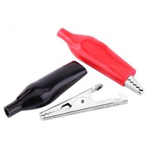 악어클립 악어집게 소 중 대 DIY작업 테스트 전선 연결 테스터 클립 절연부트 삑삑이, 절연부트 포함형, 6 악어클립-대 레드