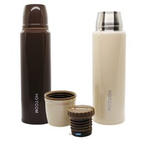 핫콤 산악용 보온병 750ml, 브라운