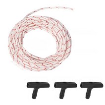 10mX3mm 당겨 스타터 코드 섬유 로프 세트 3pc 리코일 스타터 핸들 스트리머 전기 톱 잔디 깎는 사람 엔진, 한개옵션0