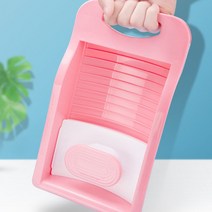 아기옷 속옷 양말 세면대 싱크대 캠핑 욕실 미니 손 빨래 빨래판, 핑크