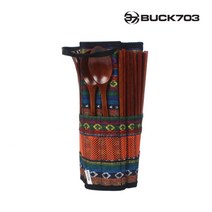 벅703 페어아일 나무 수저 12p 세트, 혼합색상, 1세트