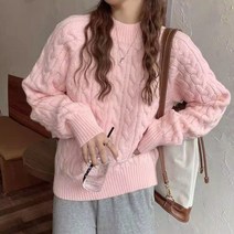 꽈배기니트티셔츠 파스텔톤 여성니트 베이직 래글런