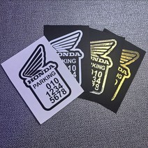 혼다 슈퍼커브 전화번호스티커 오토바이 주차번호, 골드