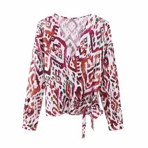 구미 2023 여름 헐렁헐렁 날씬해 보이는 매듭 장식 프린트 상의녀 2492/062 2492062