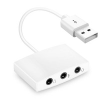 외부 USB 사운드 카드 7.1 어댑터 3.5mm 3in1 잭 HD 스테레오 헤드셋 마이크 오디오 30 연결 케이블, [01] White