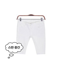 에이브릴진 밑단 컷팅 화이트5부 반바지 dy_36